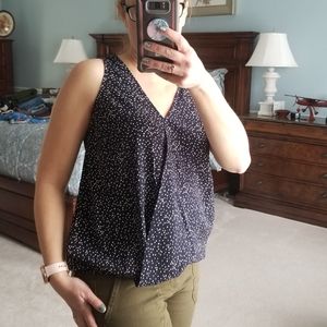 Collective Concepts Surplice tank with gathered he